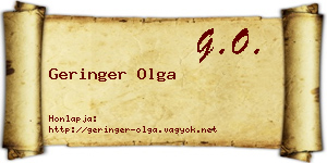 Geringer Olga névjegykártya